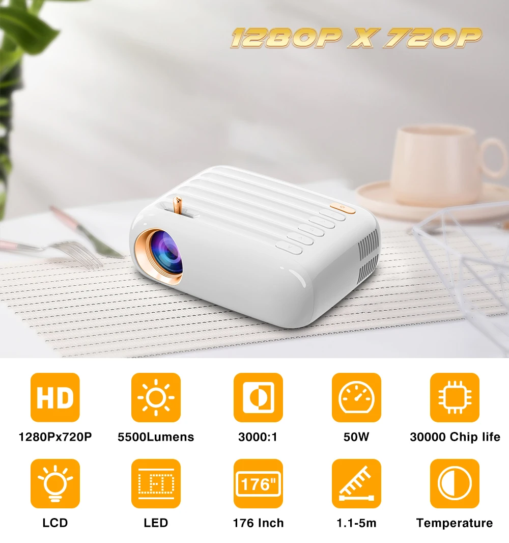 Everycom SKY-T3W Mini proyector Android 9,0 para cine en casa soporte portátil reproductor de vídeo multimedia 1080P proyector LED inteligente