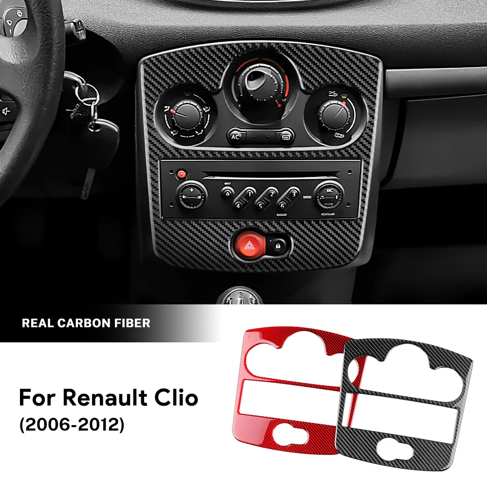 

Накладка на приборную панель автомобиля AC CD для Renault Clio 3 2006 2007 2008 2009-2012, центральная консоль, наклейка из углеродного волокна, автоаксессуары