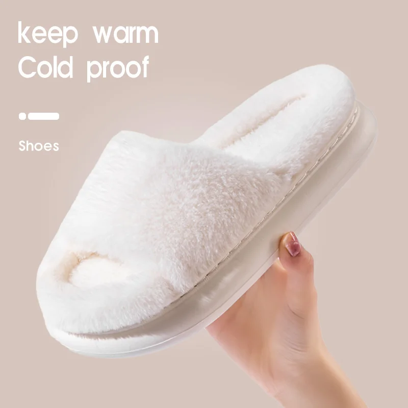 شباشب مشعرة للارتداء الخارجي للنساء، أنماط جديدة للخريف والشتاء، منزل داخلي، نعل سميك، شباشب قطنية شتوية للزوجين #2