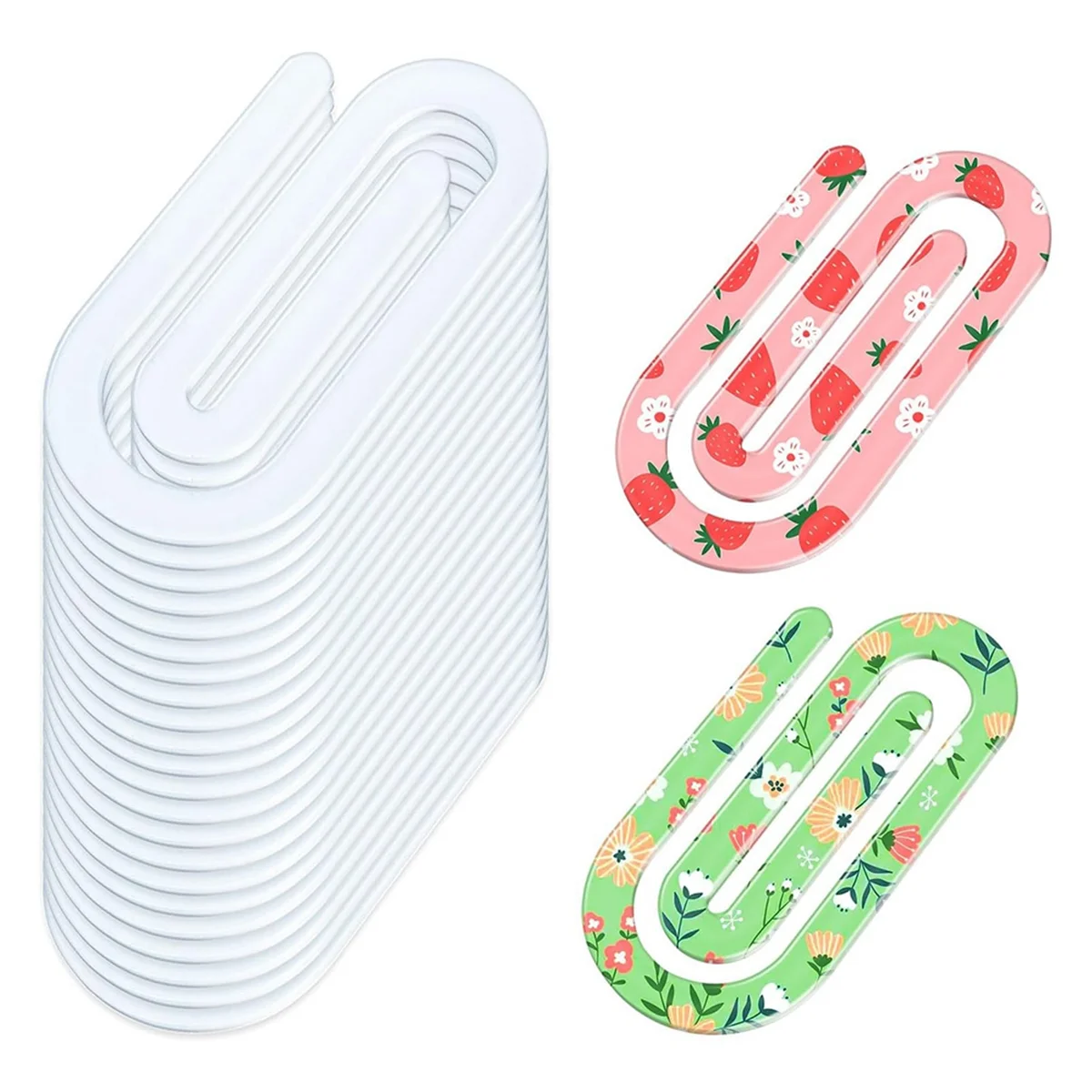 ABXK 20 pacotes de clipes de papel acrílico em branco para sublimação, clipes de papel jumbo de 4 x 2 polegadas transparentes para transferência de calor design DIY