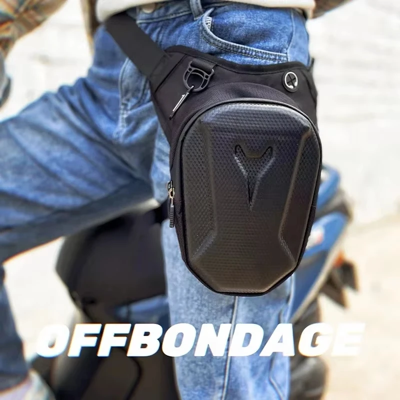 Bolsa táctica para pierna para hombre, polainas impermeables multifuncionales para montar en motocicleta, almacenamiento cruzado, viajes, senderismo y ciclismo