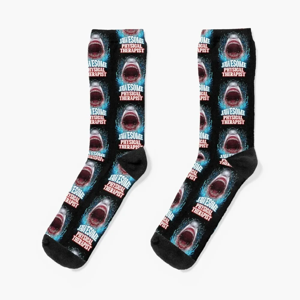 Jawesome Physical Therapist - Great White Shark Socks man cute Mens Socks Women's