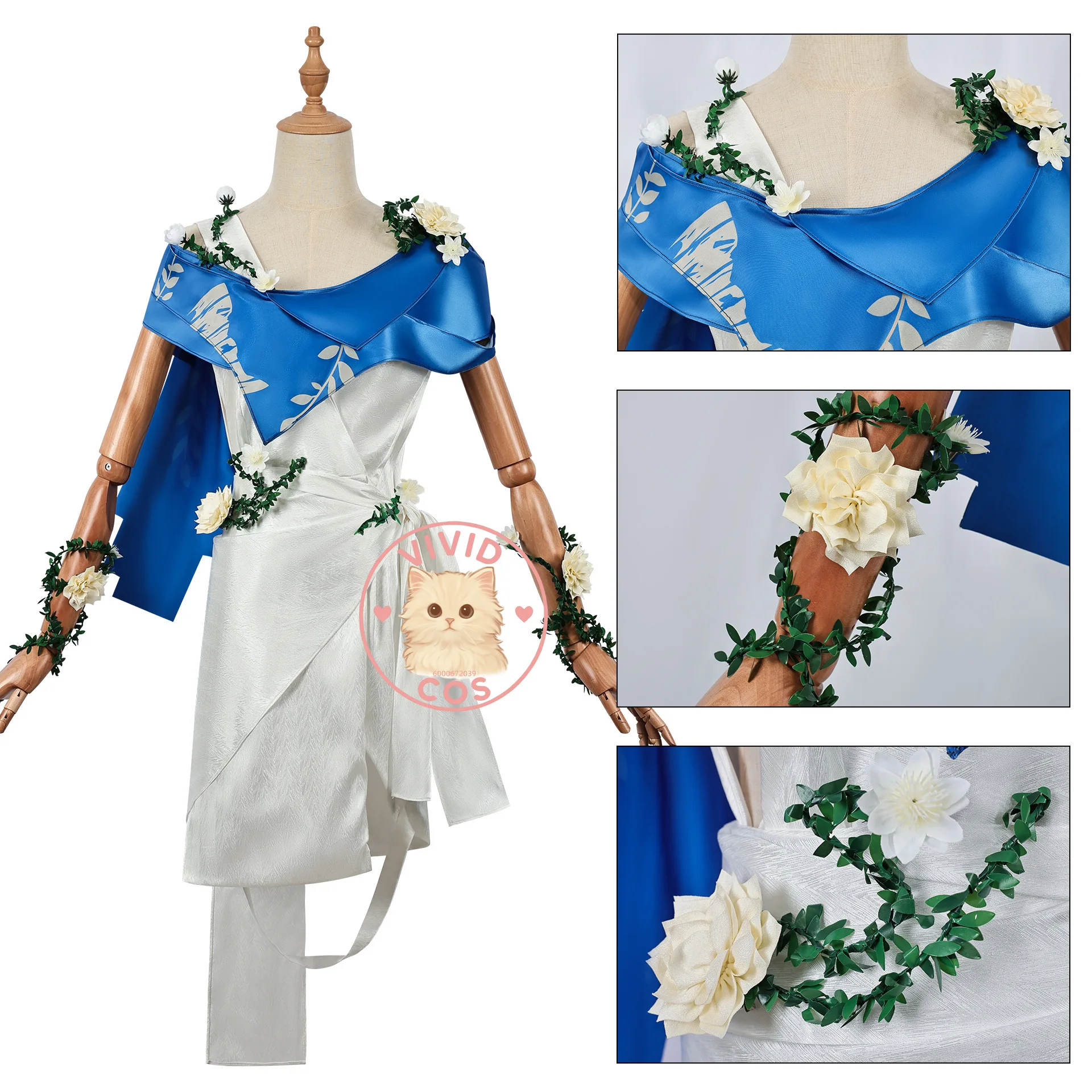 Game Identity V Emil Cosplay Fashion Role Play Costume Hot Anime White Clothes with Flower for Men Adult Love Live ComicCon Suit