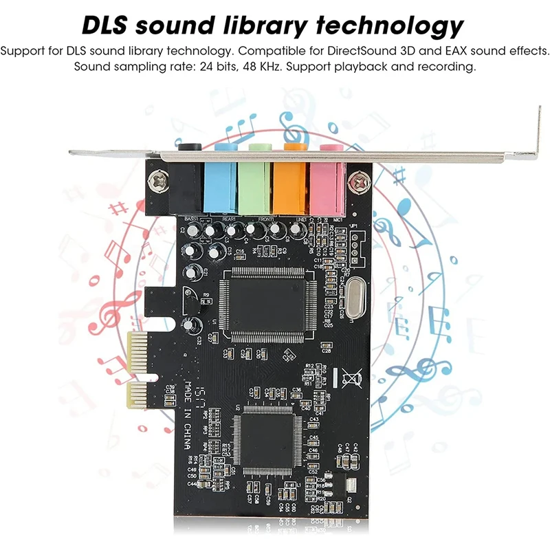 Wholesale Built-in 5.1 Sound Card PCI 32-bit Express X1 PCI-E 5.1ch CMI8738 Internal Audio Digital Sound Card PC Accessories