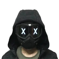 Game Hacker Marcus Wrench X Expression Masks Halloween Half Face X Eyes PVC Plastic DIY Cosplay Mask Props