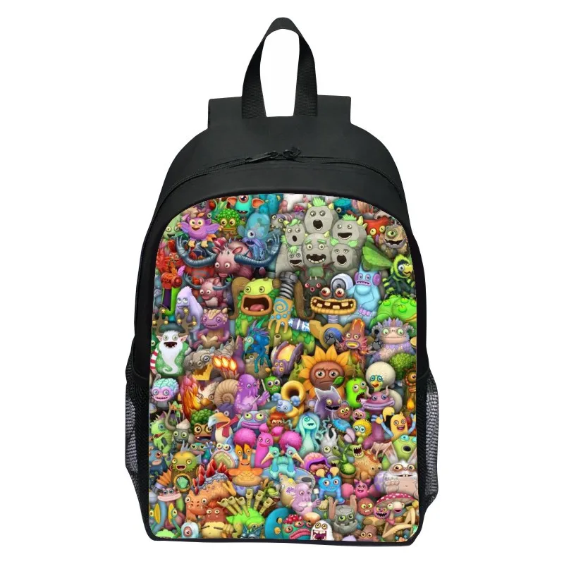 Nouveau produit imprimé mon mon monstre chant sac à dos dessin animé sac à dos école primaire