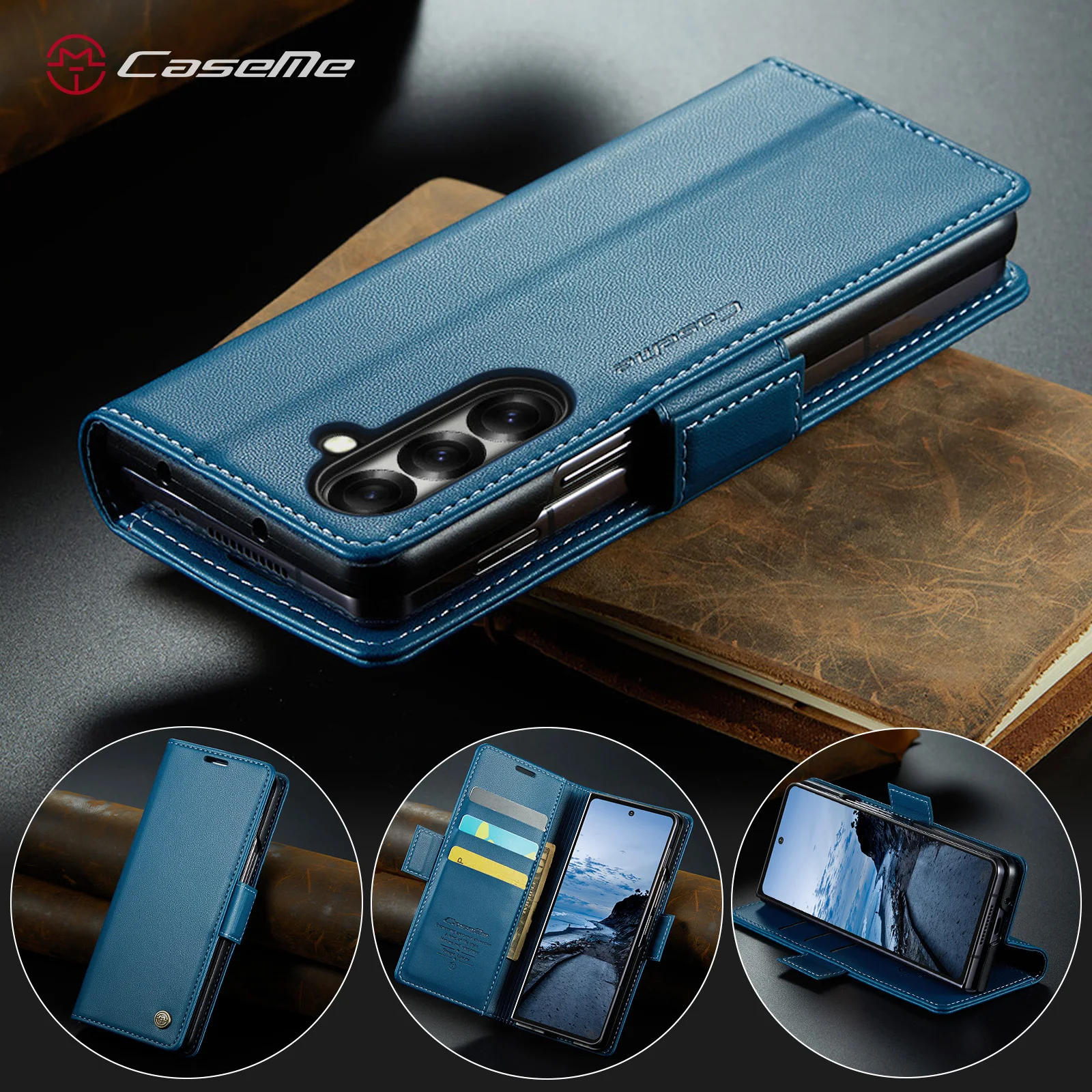 

Caseme-023 Z fold 7 Wallet Case For Samsung Galaxy Z Fold 7, Book Flip Leather Card Pocket Money Bag Pouch Magnetic Phone Cover