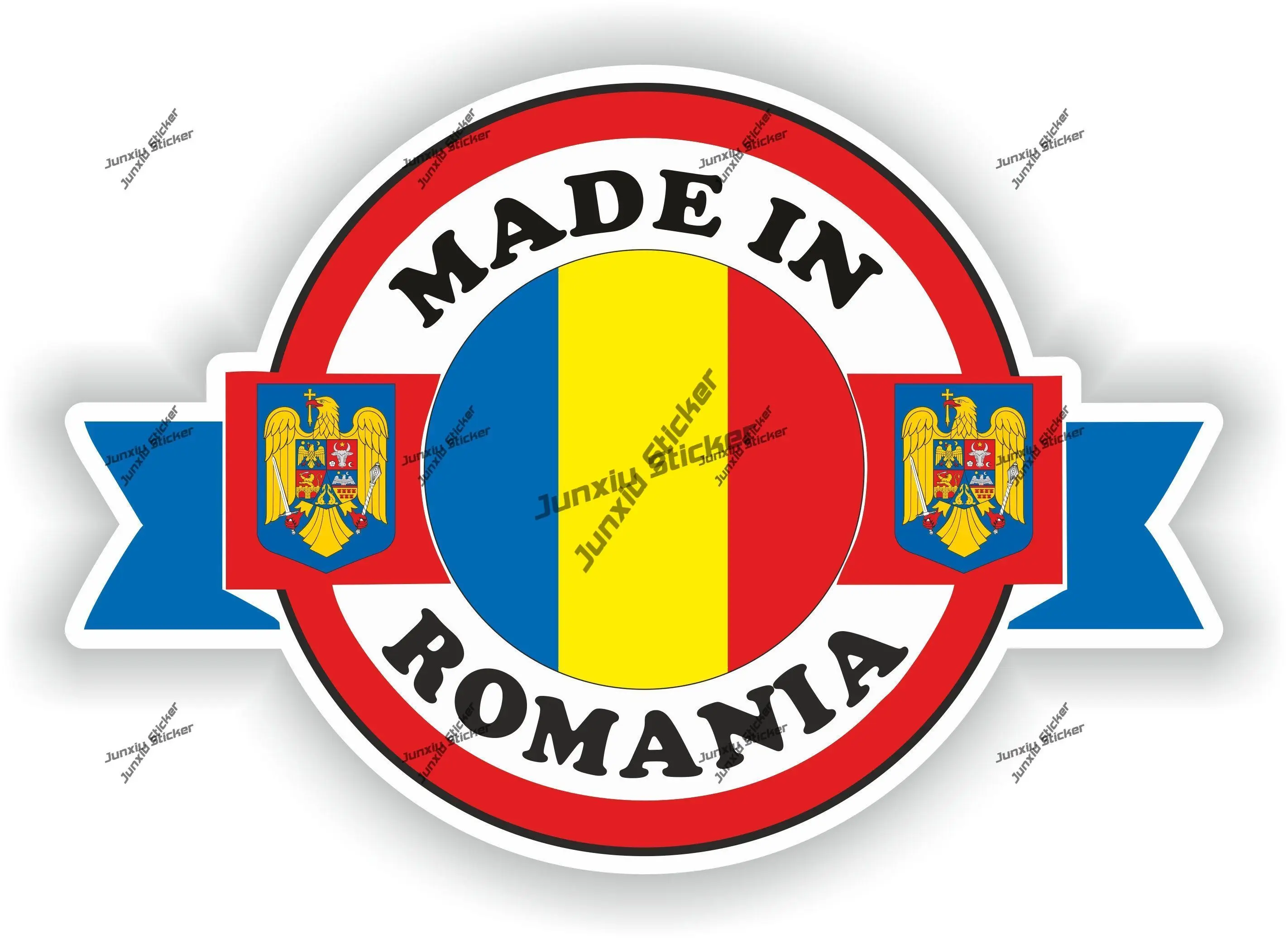 

Romania Stickers Decal Coat of Arms of Romanian Made in Romania Flag Seal Outline UV Protected Shield Sticker Car Accessories