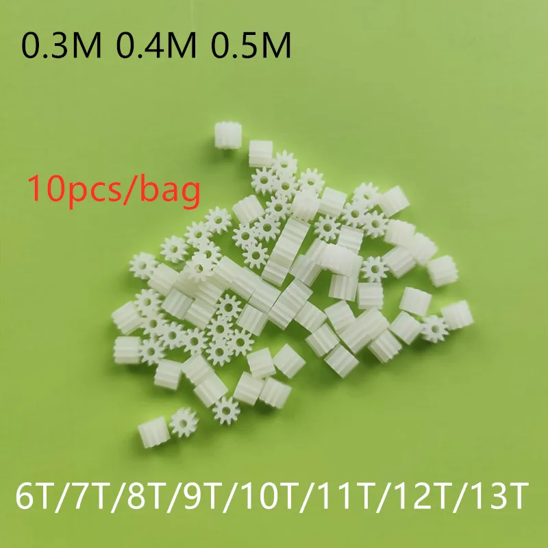 10pcs/bag 0.3M 0.4M 0.5M 6T 7T 8T 9T 10T 11T 12T 13T Plastic Gears Coreless Motor Engine Gear Drone Car Helicopter Spare Parts