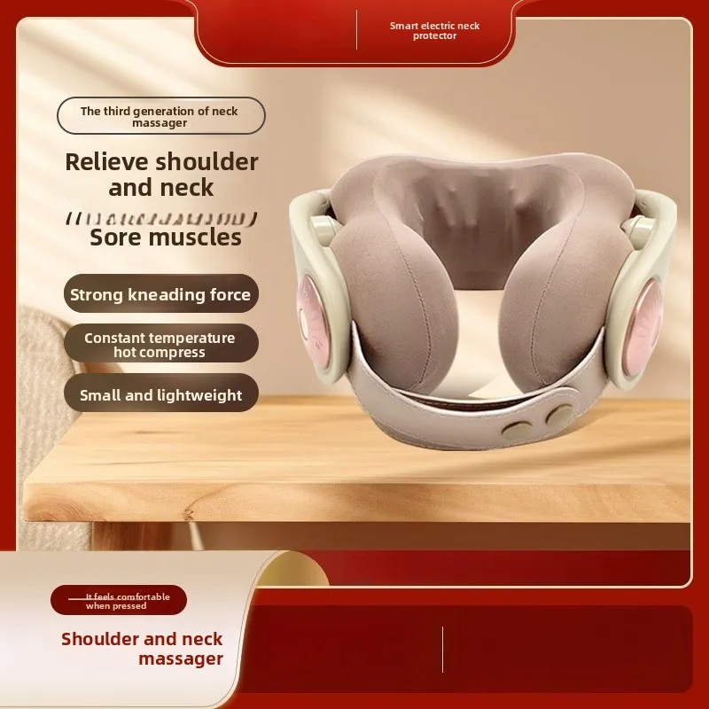 

U-образная массажная подушка для шейного отдела позвоночника, электрический массажер спереди и сзади с бытовой защитой шеи, трапециевидный массажер