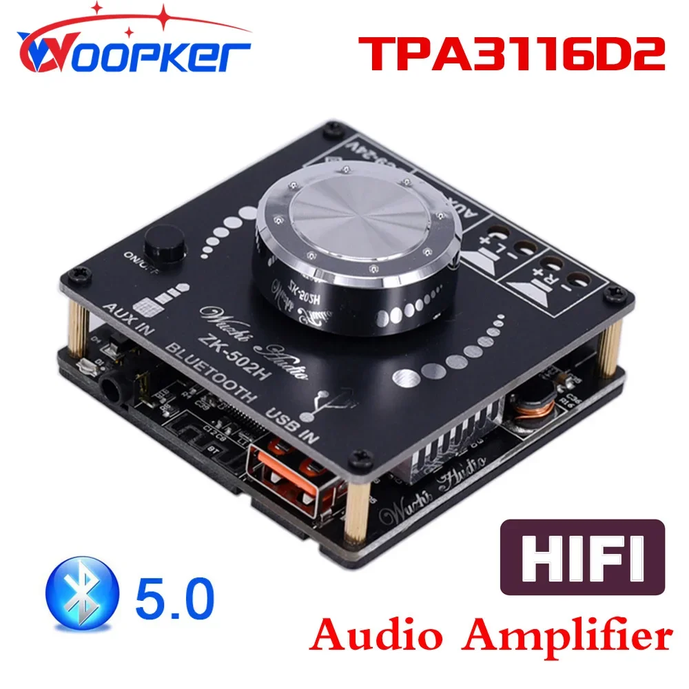 Woopker بلوتوث 5.0 TPA3116D2 الصوت الرقمي مكبر كهربائي ستيريو 50Wx2 10W-100W HiFi الفئة D USB الموسيقى أمبير مجلس 502H 502M #1