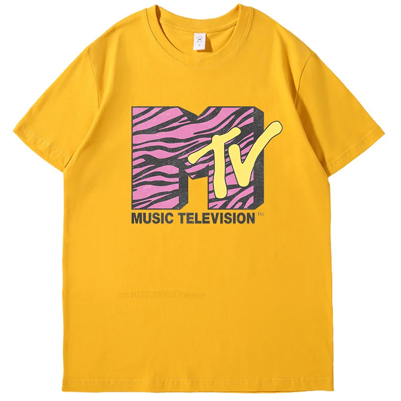 Mtv Music Television Rosa Zebra Shirts Graphic Tee Tops & T-Shirt New Arrival Goods Short Sleeve Tee Cotton Men's T-Shirts