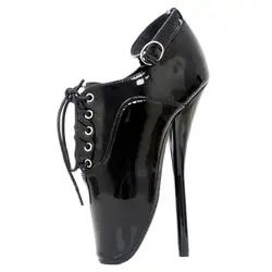 7 inch Super High Heel Shoes Ballet Heels Lace-up BDSM Sexy Fetish Shoes Unisex