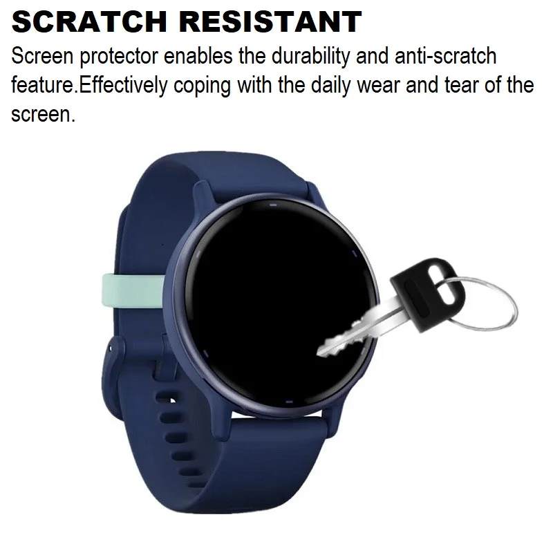 3PCS 3D Curved Edge Screen Protector for Garmin Vivoactive 5 Smart Watch Full Cover Anti-scratch Protective Film