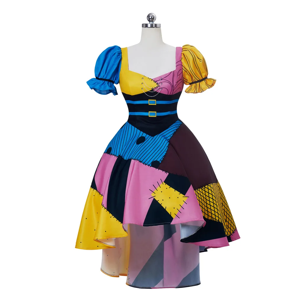 

Anime Movie Sally Cosplay Costume Horror Zombies Cosplay Dress Halloween Christmas Party Women Slim Printed Dress Outfit