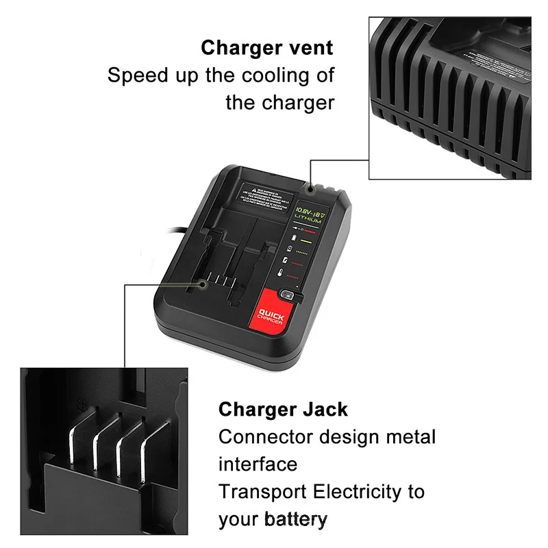 Nuovo caricabatteria al litio di ricambio per Black and Decker 20V LB20 LBXR20 caricabatteria agli ioni di litio 2A 10.8-20V 100-240V hotsell