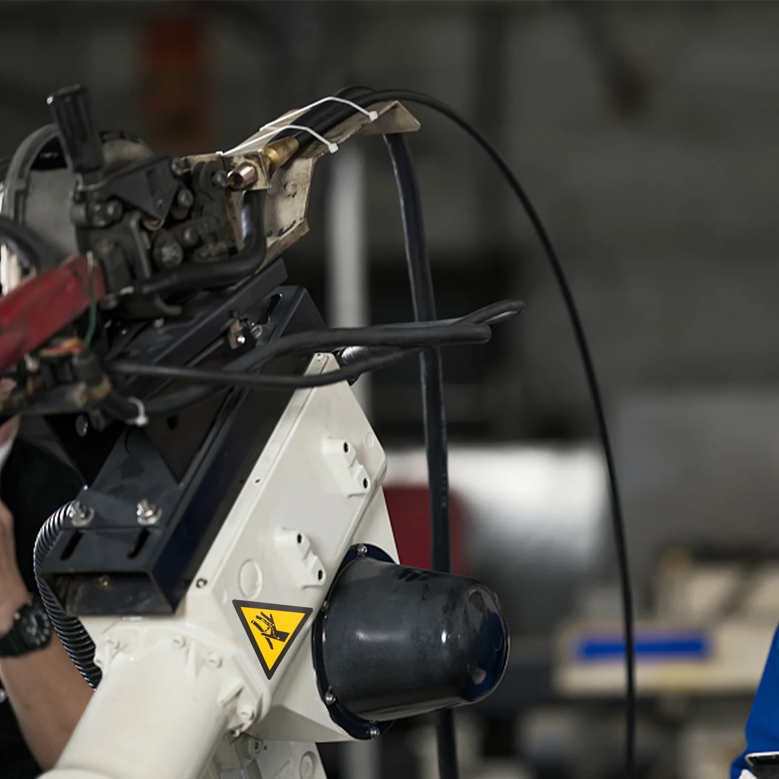 Hand Safety Sign Stickers Work Labels Pp Synthetic Paper Security Caution Danger Decal