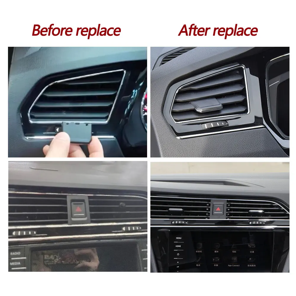 1PC Car Left Right Middle AC Air Vent Grille Air Outlet Tab Clip Slider Adjust Repair Kit For VW Volkswagen Tiguan 2017-2022