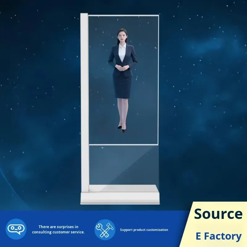 55-Inch Customized Vertical OLED Transparent Screen Display AI Touch Digital All-In-One Virtual Service Equipment
