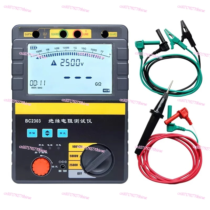 10000V High Voltage Electrical Tester Digital Insulation Resistance Meter Megohmmeter BC2303