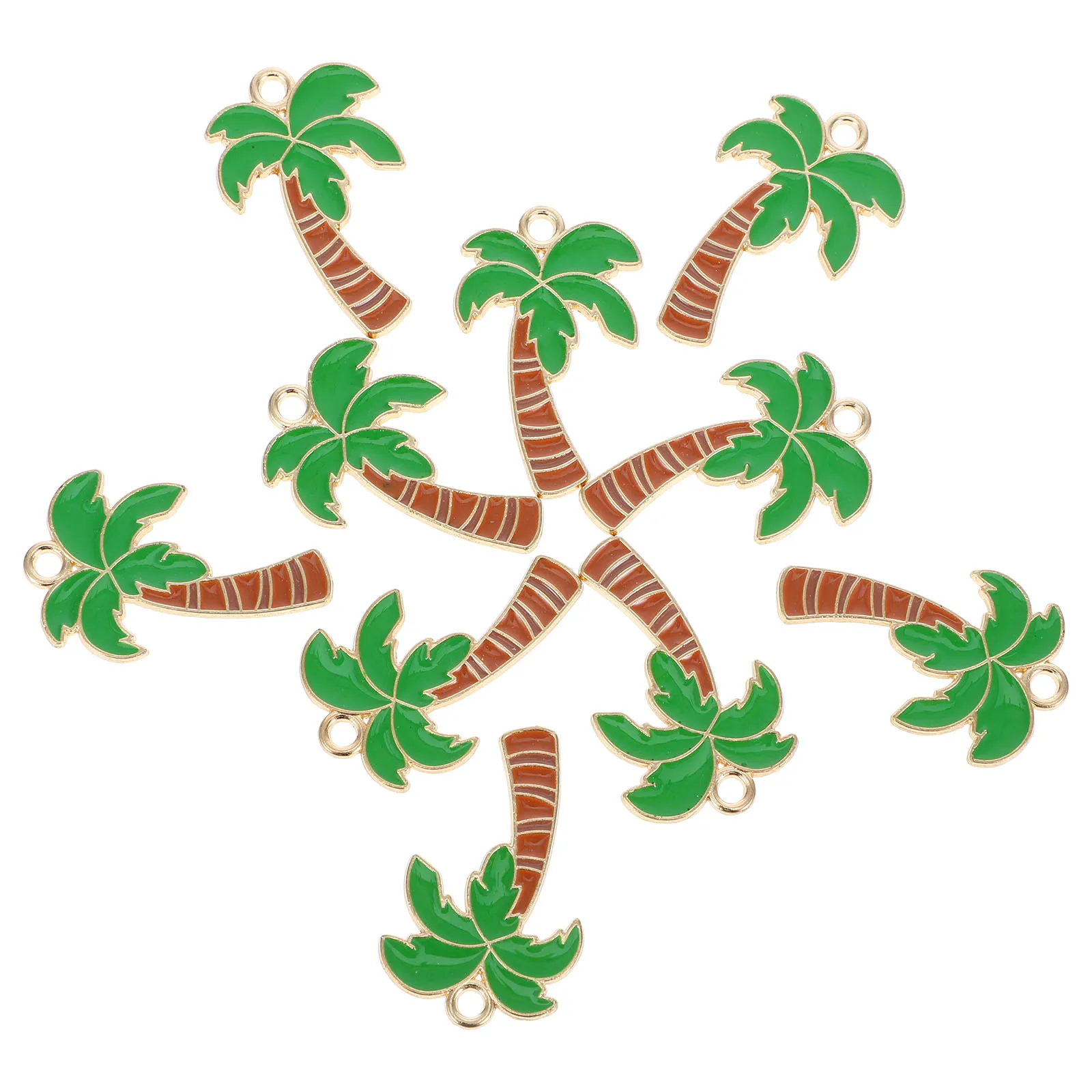 

10 Pcs Jewelry Accessories Coconut Tree Charms Palm Findings Bead Beads Earrings