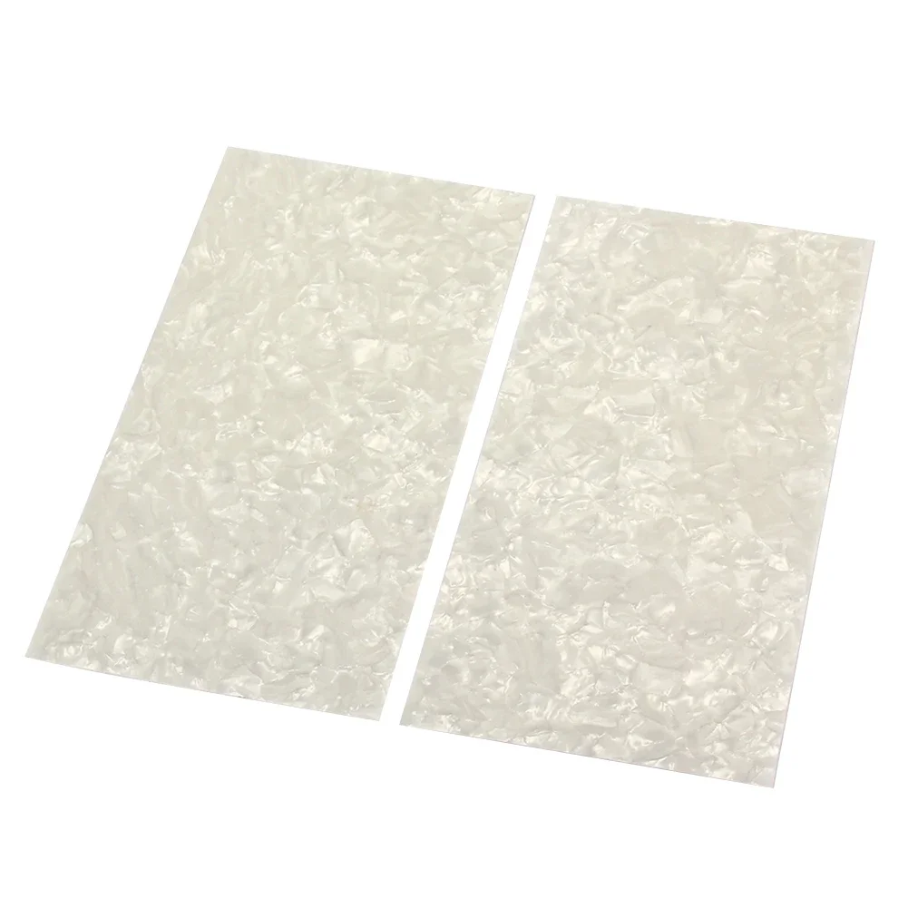 2PCS White Pearl Celluloid Guitar Head Veneers 200x100x5mm Shell Sheets Guitar Parts