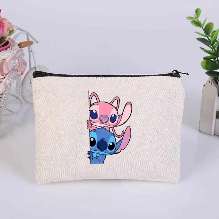 Disney Lilo & Stitch Vrouwen Cosmetische Tassen Multifunctionele Canvas Tas Met Rits Reis Organisator Case Cartoon Make-Up Tas Etui 2024