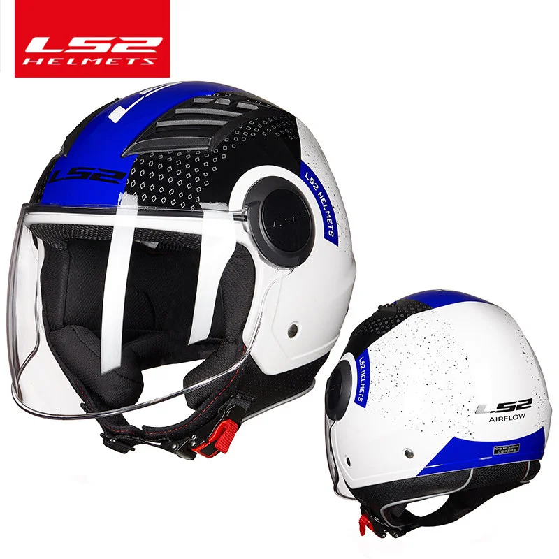 LS2 airflow motorcycle helmet 3/4 open face summer jet scooter half face motorbike helm capacete casco LS2 OF562 vespa helmets