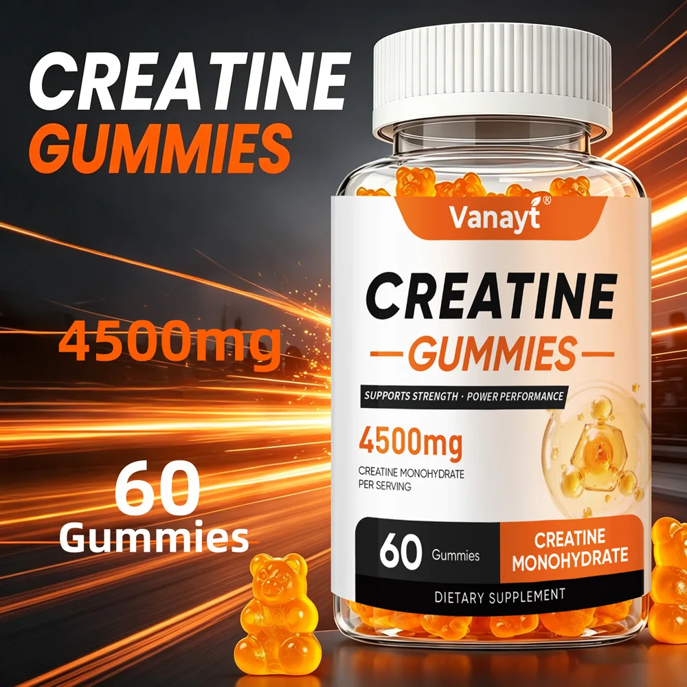 Vanayt Chewable Creatine Monohydrate Gummies 60 Count Fitness Daily Supplement for Workout Strength & Energy Support
