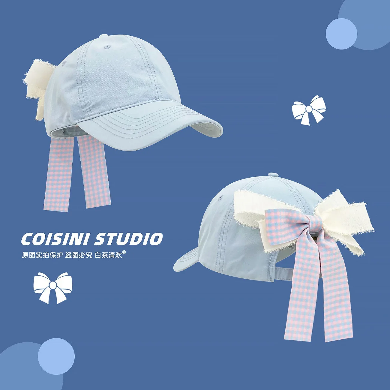 Korean Style Student Sweet Bow Ribbon Baseball Cap Women Spring Summer New Versatile Face Slimming Sun Hat