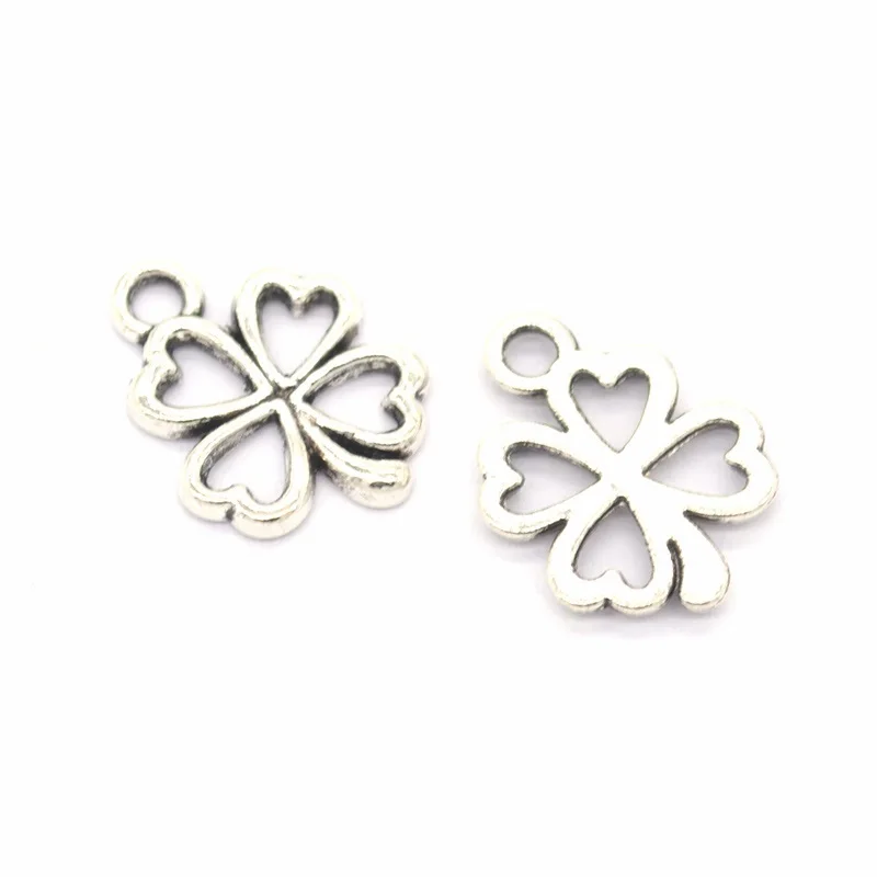 YuenZ 4 colour 35pcs Antique silver color Charms lucky four leaf clover Making pendant fit DIY Handmade Jewelry 17*13mm Q401