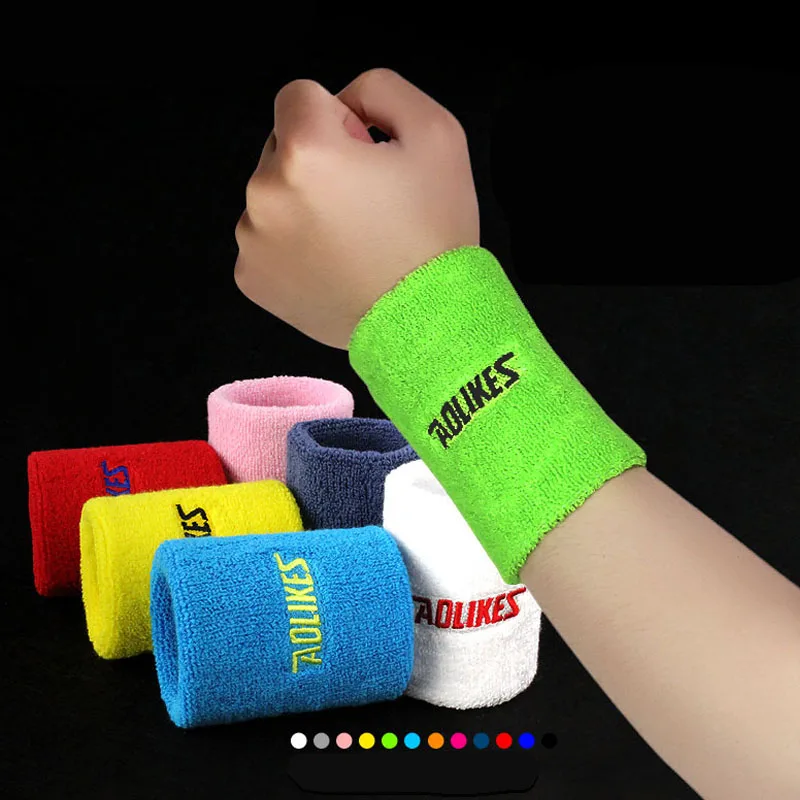 AOLIKES Wrist Sweatband Tennis Sport Wristband Volleyball Gym Wrist Brace Support Sweat Band Towel Bracelet Protector 8 /11cm