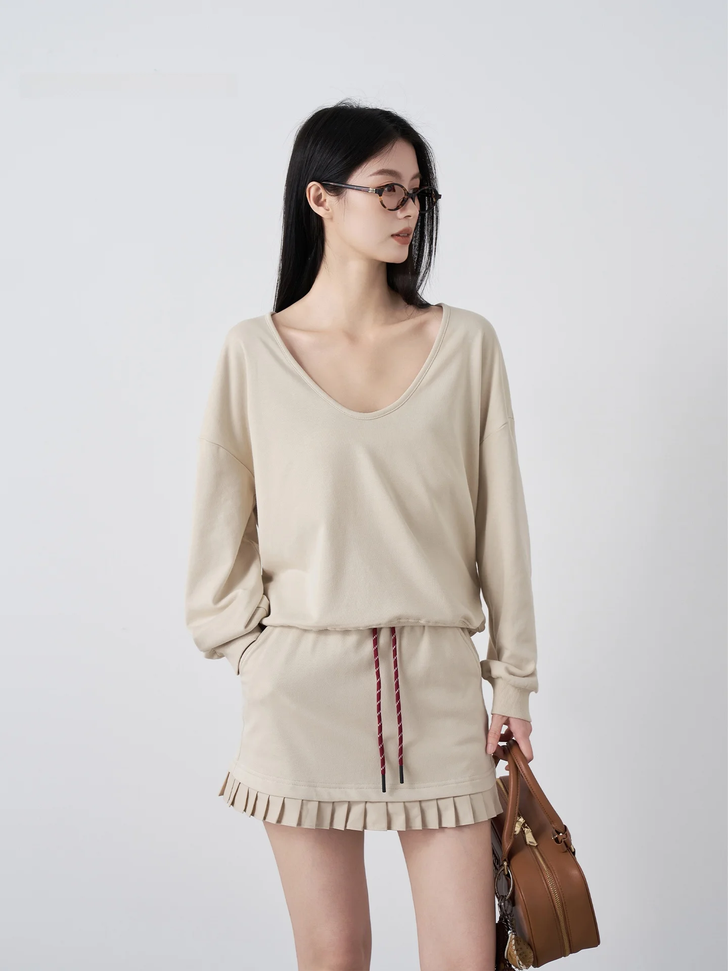 

Faionable Casual Li uo MP Lotus Flower Set Hoodie Skirt Two-Piece Suit Early Autumn Clothing Women's Wear