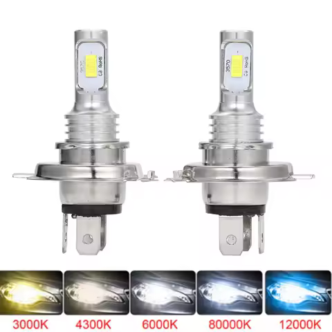2Pcs Led 4300K 8000K H7 H4 3570 CSP Car Fog Light Bulbs H1 H8 H9 H11 9005 9006 Headlight DRL Lamp Kit High Low Beam 6000K 12V