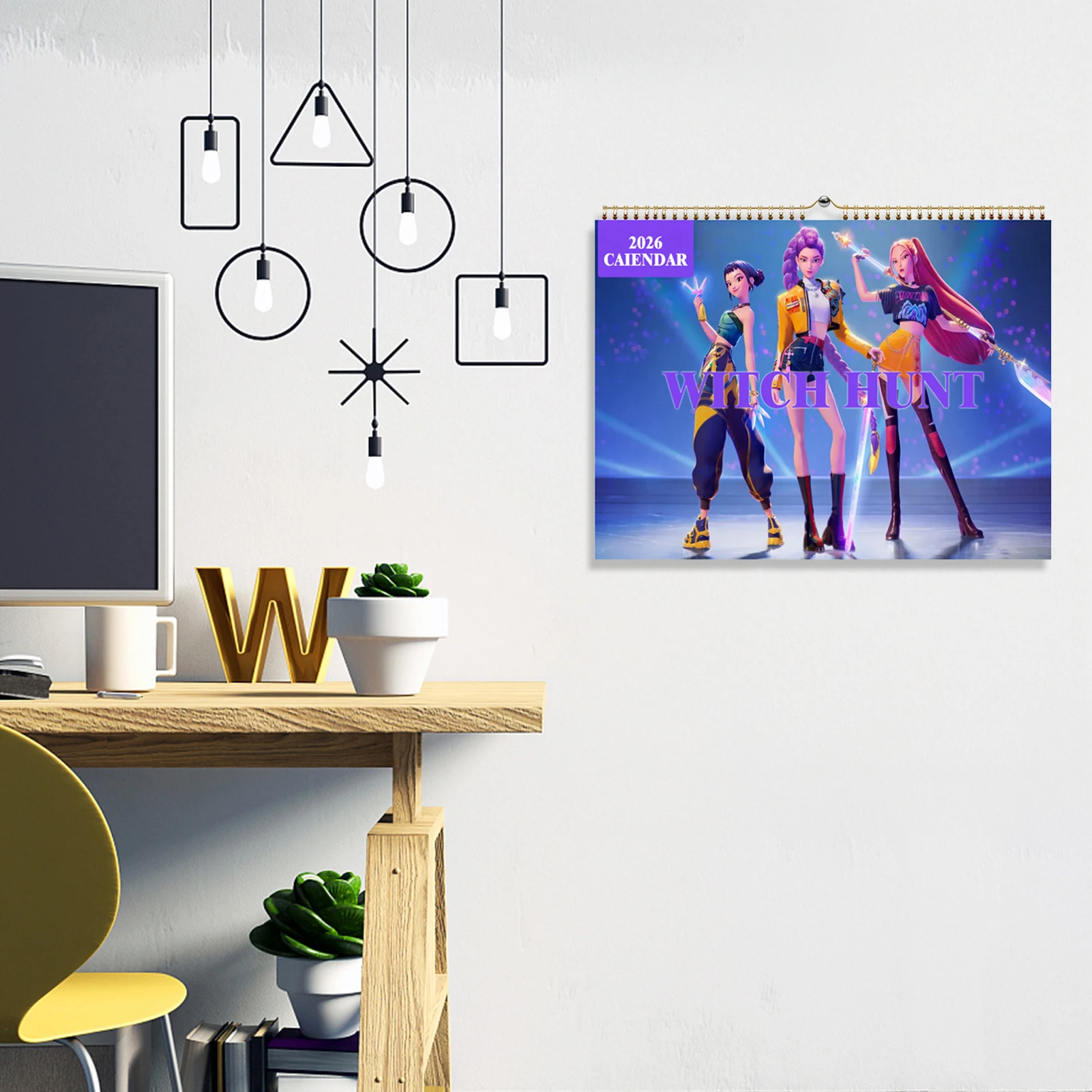 Календарь «Охотник на демонов» 2026, настенный ежемесячный планировщик, высококачественный печатный макет для настольного или настенного использования