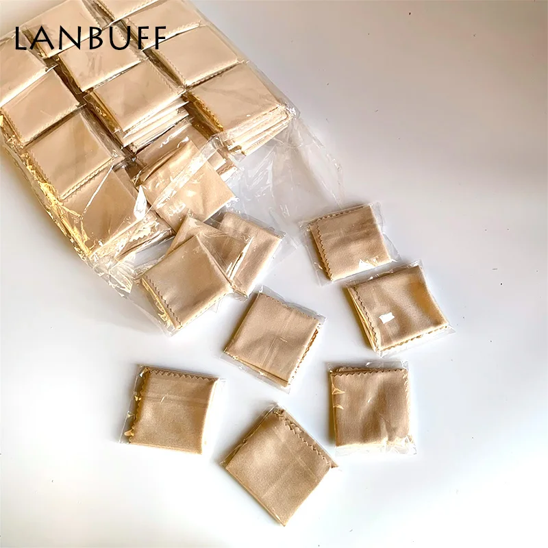 

LANBO 100pcs 150*150mm Individual Packaging Khaki Microfiber Glasses Cleaning Cloth For Lens Phone Screen Cleaning Wipes