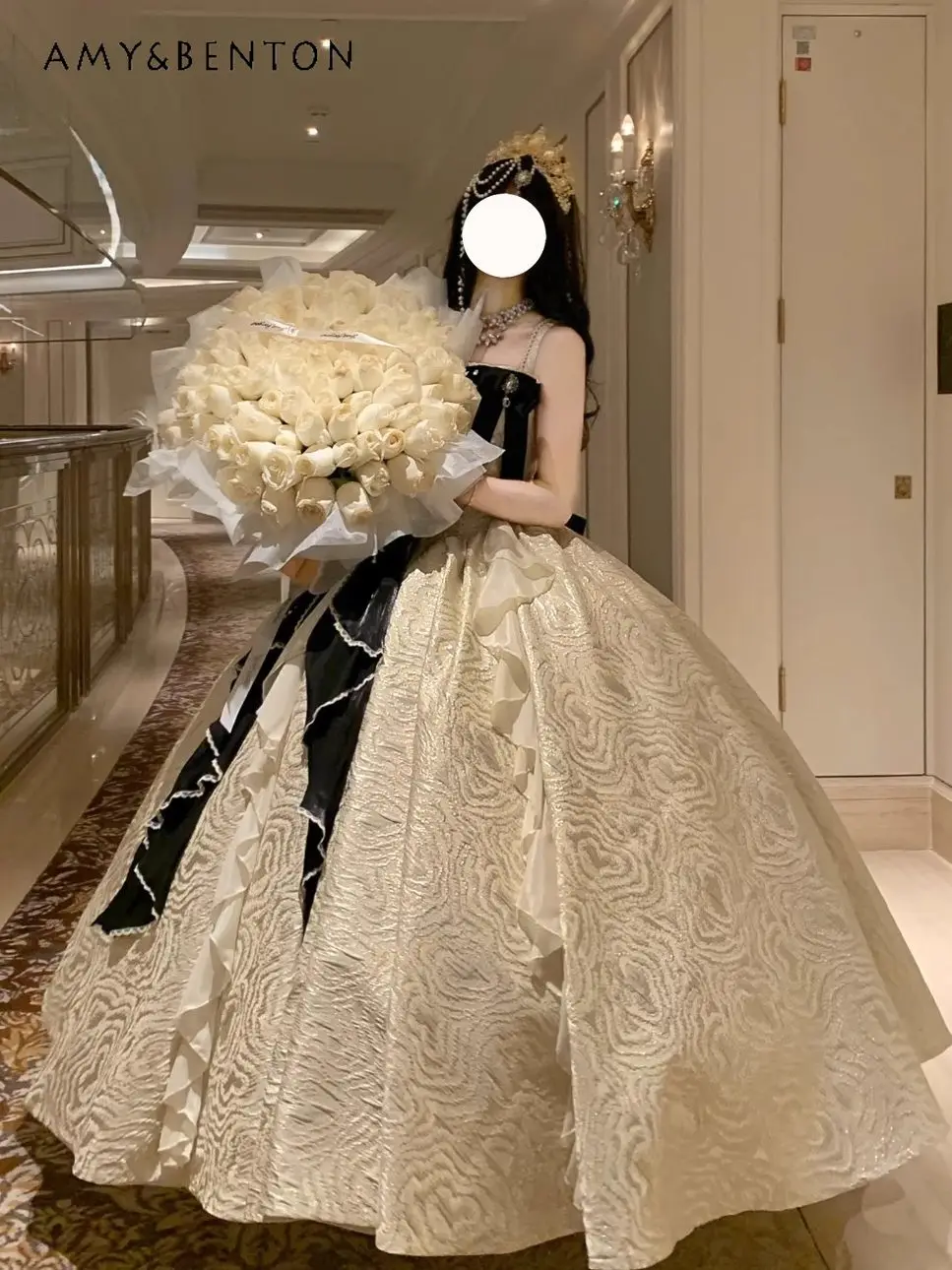 

Элегантное платье цвета шампань с длинными бретелями для выпускного вечера, дня рождения, в стиле Лолита, серебристо-серое, розовое, платье принцессы