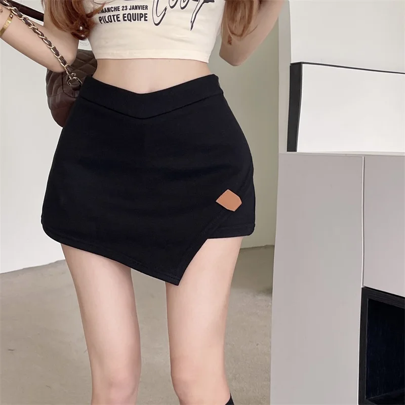 High Waist Irregular Slim Skirt Women Summer Korean Style Niche Black Hip Miniskirt Stretch Tight Sexy Skirts Girl Female 202272