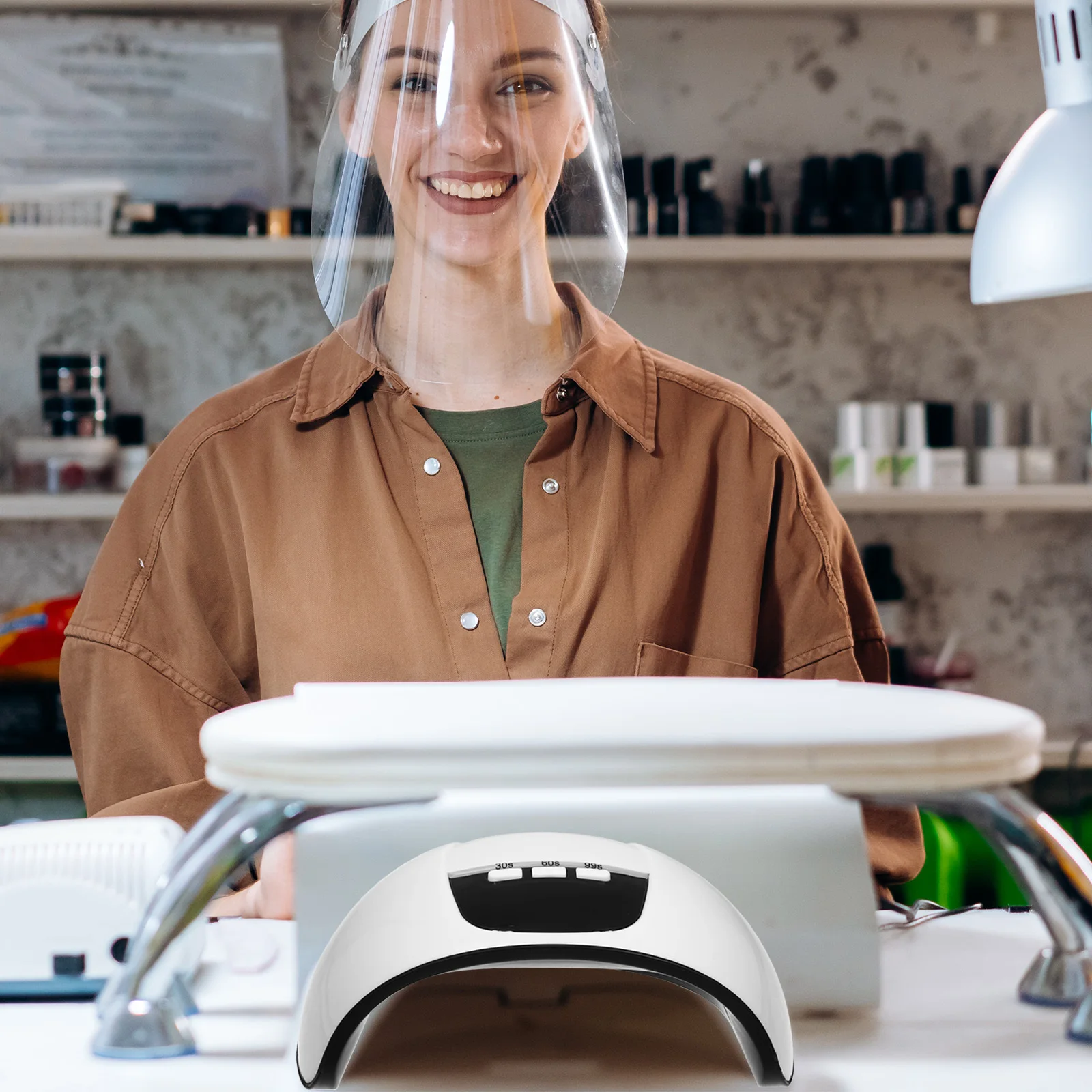 เครื่องอบเล็บ LED 36W ชาร์จผ่าน USB พร้อมหลอด LED 12 ดวง สำหรับอบเจลขัดเงาแบบพกพา พร้อมหน้าจอ สำหรับร้านทำเล็บ