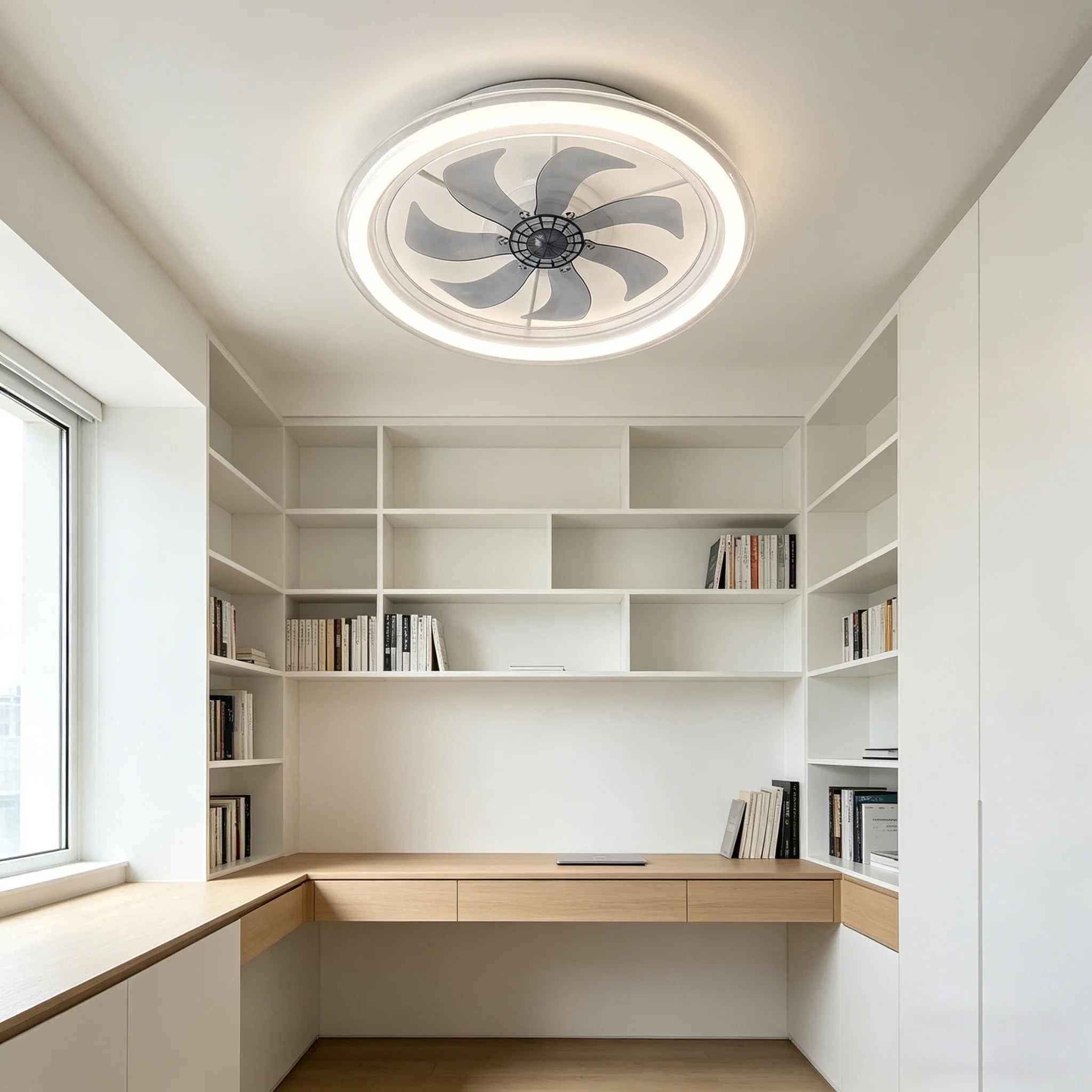 

50cm Modern LED fan light 6speed high wind speed low decibel Smart Remote Control bedroom living room kitchen home fan