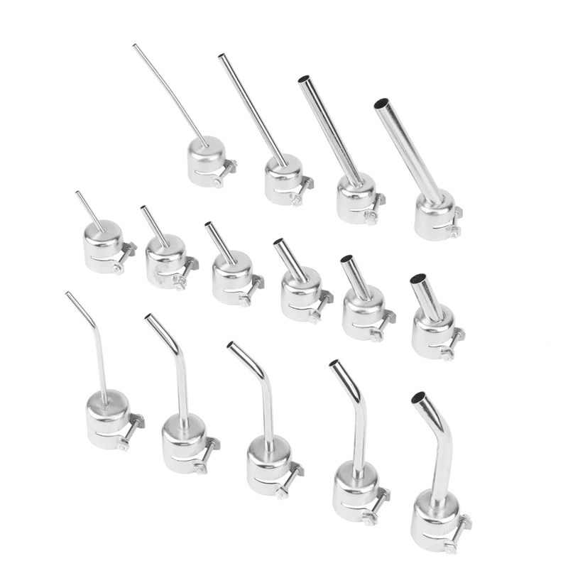 

A50I 15Pcs Universal 850 45 Degree Bent Curved Nozzle For Hot Air SMD Soldering Stations 858D Welding Nozzles