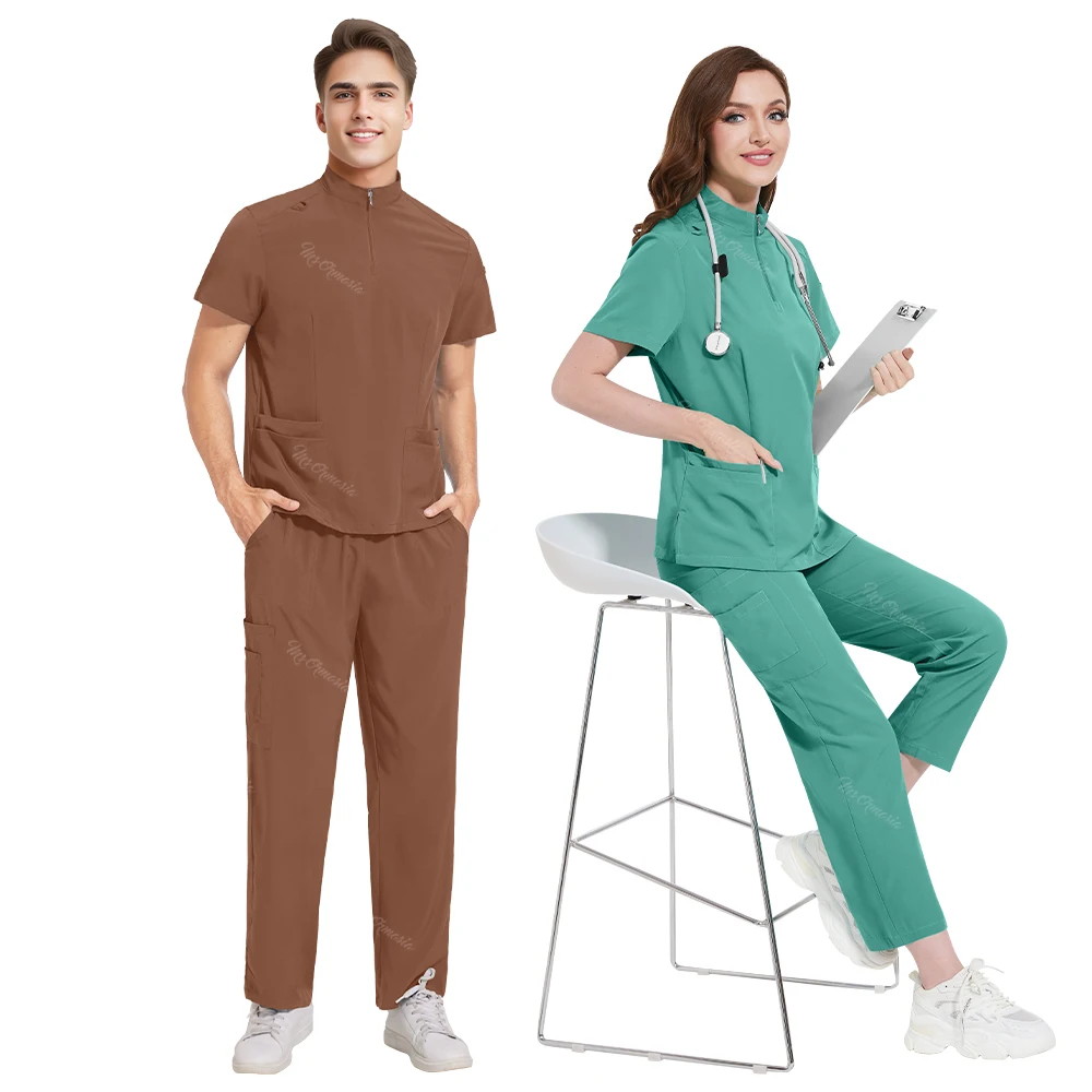 Multicolor Clinic Scrubs Set Unisex Beautician Workwear Medical Nursing Uniforms Pet Shop Work Clothes Nurse Surgical Uniforms