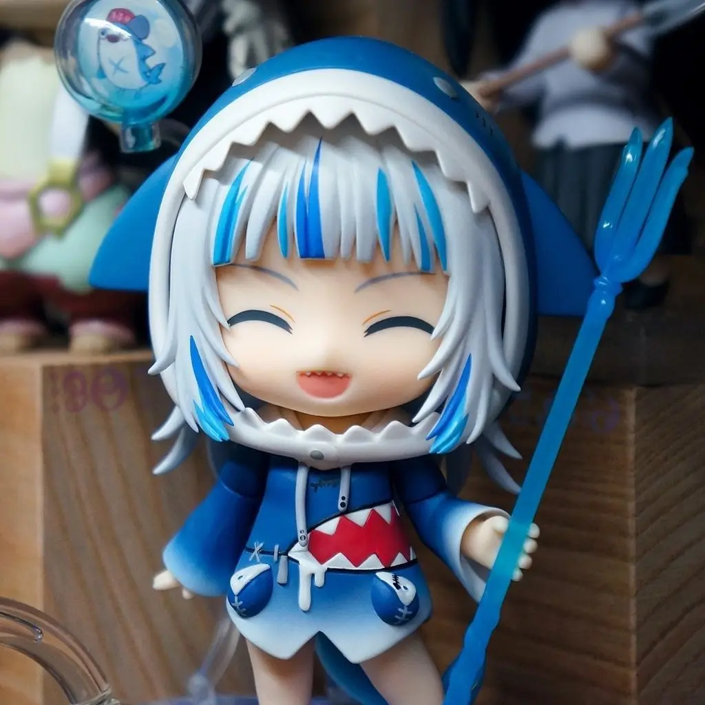 

10cm The Gawr GURA Shark Girl Figure 1688 Q version Nendoroid Movable Face Changing Figure Model Boxed Ornament Desktop Ornament