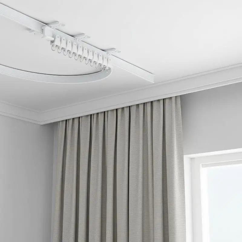 5M Flexible Curtain Track With Smooth Gliding Pulleys And Complete Mounting Kit Perfect For Bedroom Living Room Bay Window