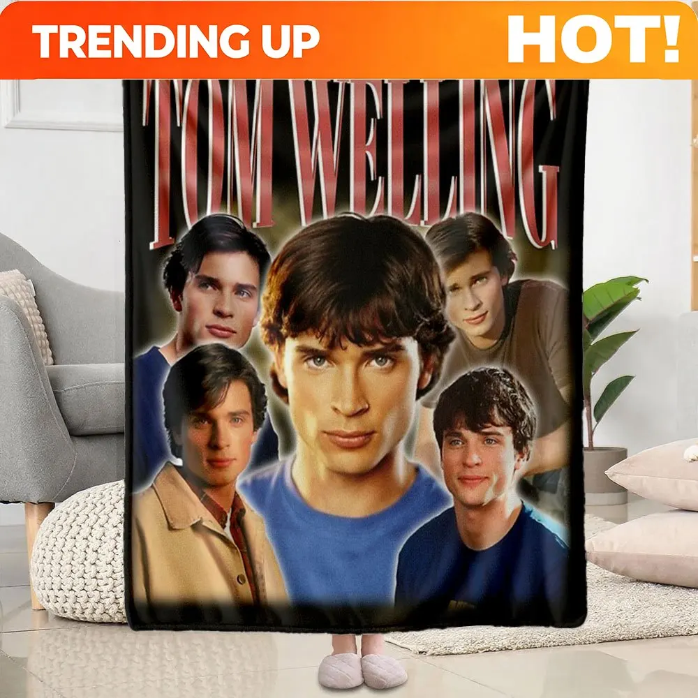 Customize Tom Welling Signature Bedspread/Bed Blanket - HD Digital Print Flannel - Comforter Suitable for Travel & Use, Machine
