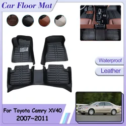Car Floor Mat for Toyota Camry XV40 2007~2011 Daihatsu Altis Hybrid Custom Foot Leather Panel Liner Carpets Interior Accessories