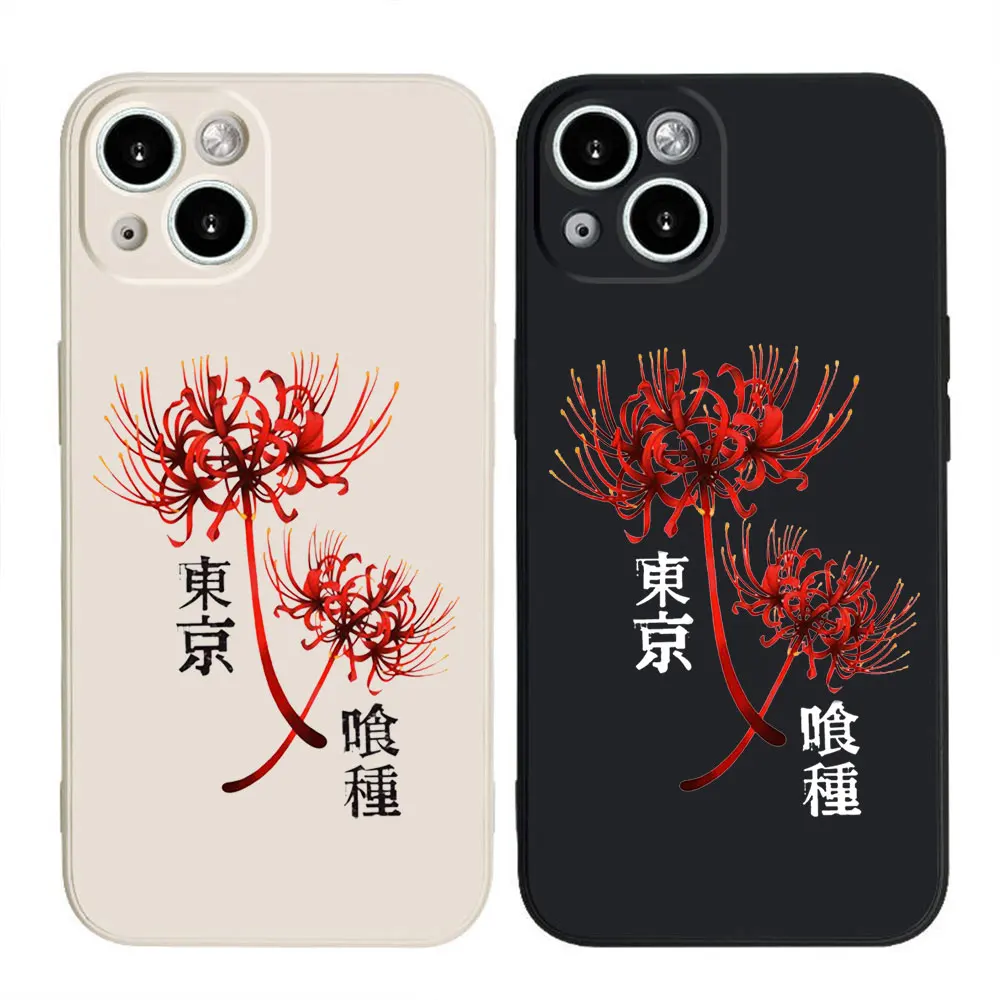 soft silicone Candy colors Phone Case for IPhone14 13 XR X XS 12 11 Pro Max 7 8 Plus Japan Cartoon Anime Tokyo Ghoul Cover Coque