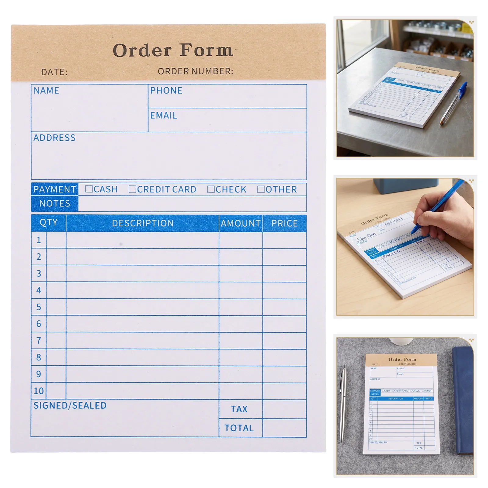 5pcs-duplicate-two-part-invoice-receipt-book-for-small-business-order-receipt-book-vendor-sale-order-form-pad-ordering-booklet