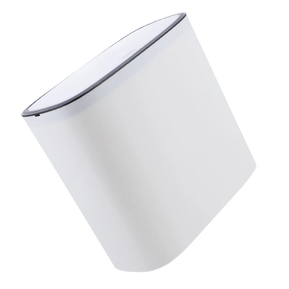 

Plastic Trash Can White Large Capacity Bathroom Bedroom Kitchen Garbage Container Press Type Waste Basket Lidded Covered Ash-Bin