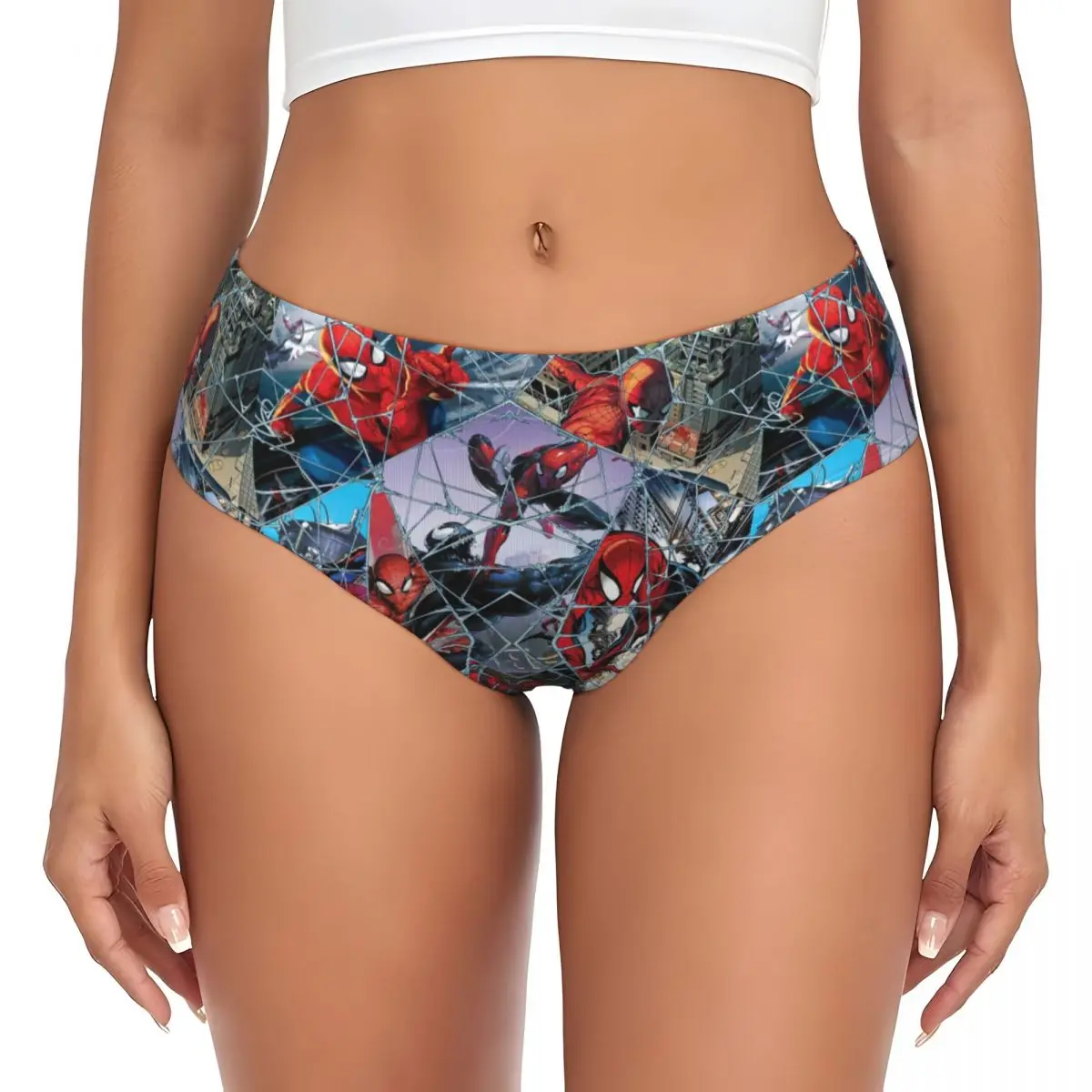 Custom Spider-Man Animated Brief Panties Women Comfort Underwear